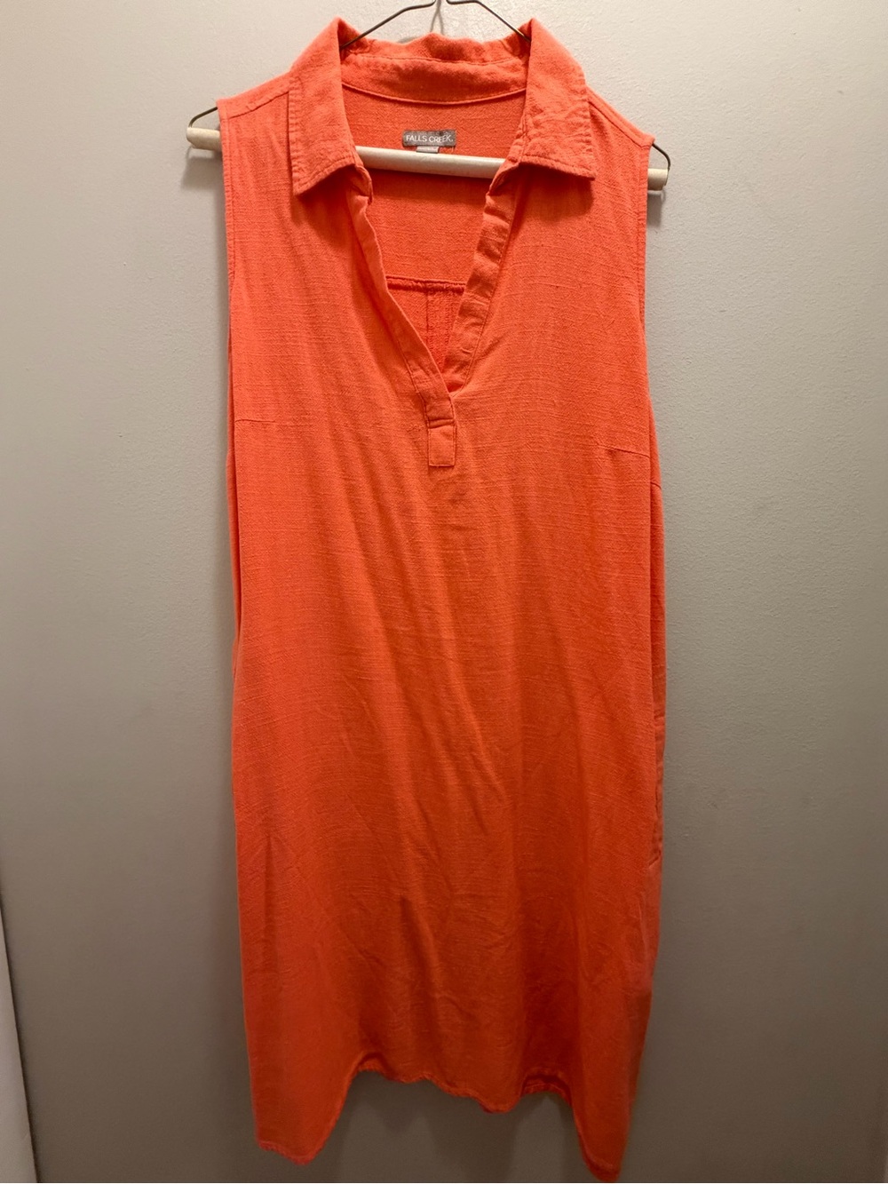 Falls Creek Sleeveless Polo Midi Dress - Bright Orange